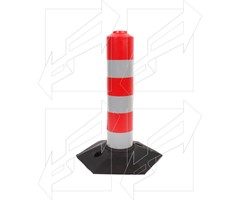 RUBBER BOLLARD 30cm WITH REFLECTIVE STRIPES